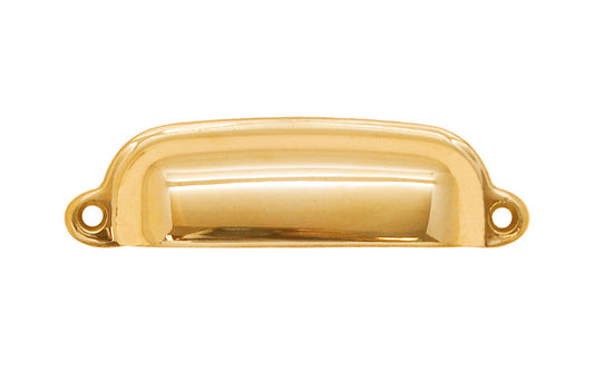 Classic Solid Brass Bin Pull 3-3/8 inch on centers cabinet hardware