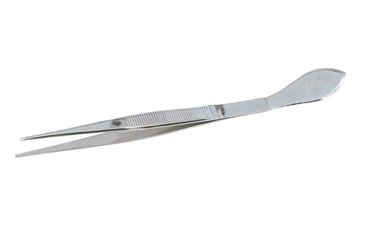 Japanese bonsai tweezers with straight serrated tips and spatula